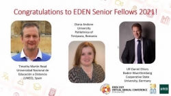 Diana Andone, the director of CeL, received the EDEN Senior Fellow Award