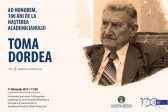 Professor and academician Toma Dordea, honored on the 100th anniversary of his birth